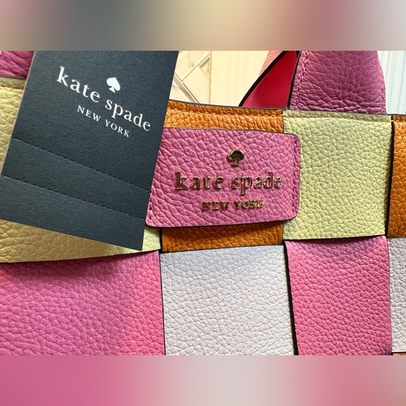 NEW Kate Spade Basket Woven Leather Tote with Dust Bag - Picture 8 of 16